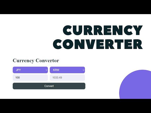 JavaScript Project: - Currency Converter || Html Css JavaScript