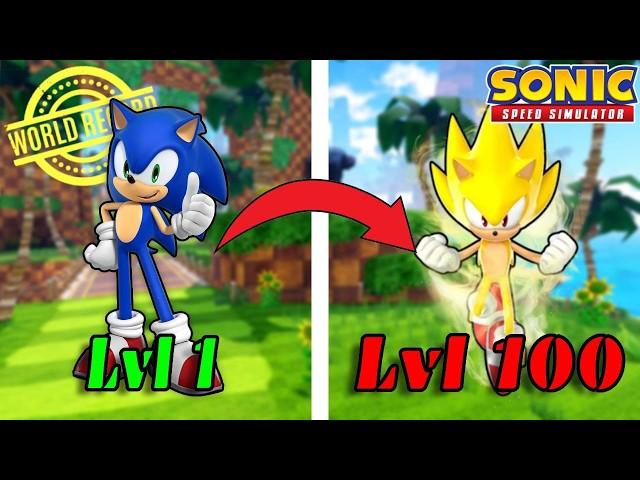 FASTEST 1 to 100 Speedrun EVER Achieved! | Sonic Speed Simulator