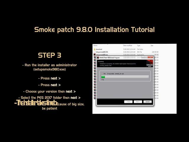 Smoke patch 980 - Installation tutorial