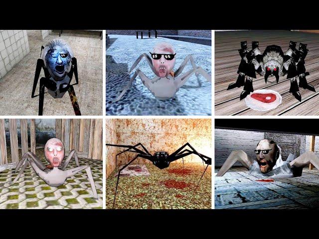 All Types Of Spider Enemies In Granny Remake Games - Granny XIC Remake, Granny 3 Enhanced &+