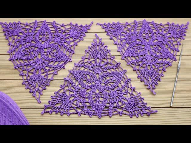 Треугольный МОТИВ крючком МАСТЕР-КЛАСС по вязанию СХЕМА Beautiful Crochet Pattern knitting Tutorial