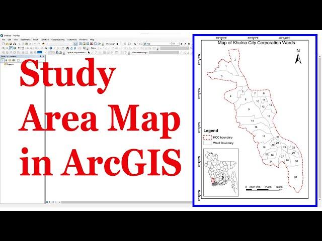 Study Area Map Making | Layout view | Export map in ArcGIS #arcgis #arcgistutorial #gismapping