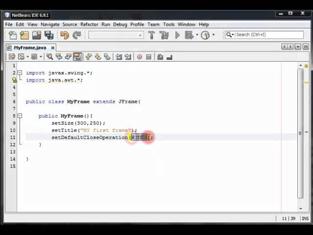 JAVA Swing Tutorial 2 - Creating a new Frame ( window )