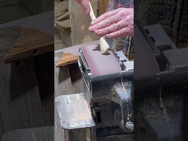 Spoon Sanding #upthehill #wood #maple #woodenspoon #woodworking #grit #sawdust