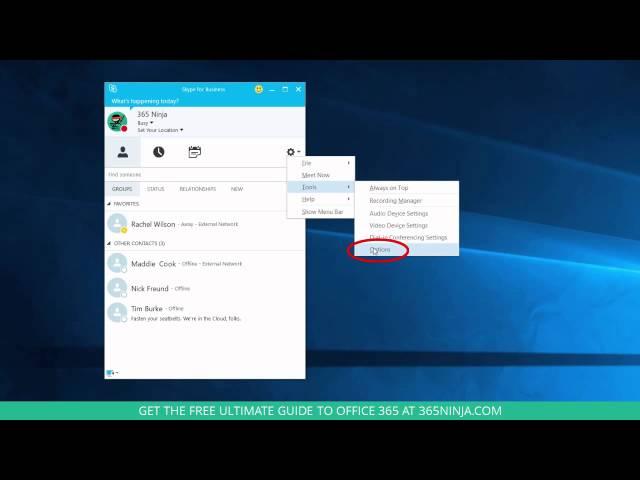 How to Change Presence Status in Skype for Business