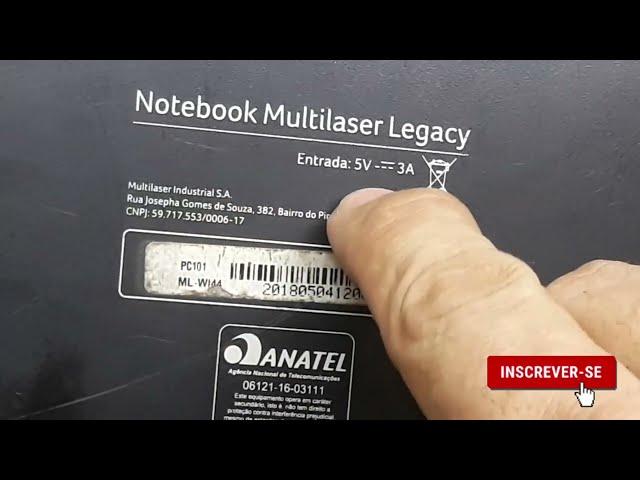 Notebook Multilaser Legacy PC101 não liga ....  led power piscando