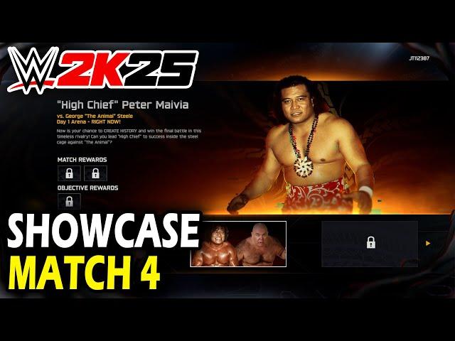 WWE 2k25 Showcase - Match 4 - High Chief Peter Maivia vs George the Animal Steele (All Objectives)