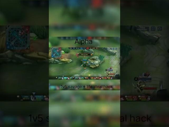 1v5 savage Alpha best build+ lifesteal hack. Mobile legends.