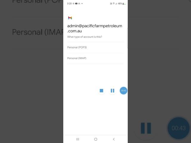 setting up cpanel based emails on an Android phone