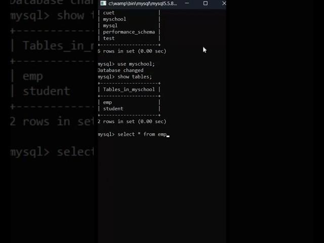 count * from table using aggregate functionll MySQL ️ #coding #mysql #shortsvideo #short #shorts