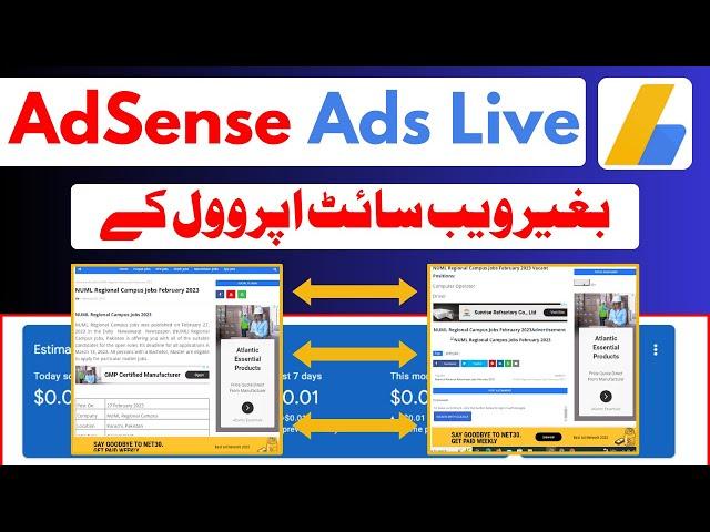 How to live Google AdSense Ads on Website Without Google AdSense Approval or Monetization