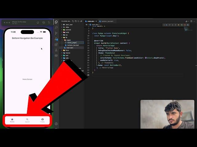  Create a Bottom Navigation Bar in Flutter   No Talking | Flutter Tutorial for Beginners