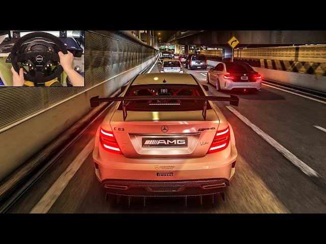 Mercedes C63 AMG & BMW M2 Gunshot Tuned Convoy - Assetto Corsa | Thrustmaster T300 RS