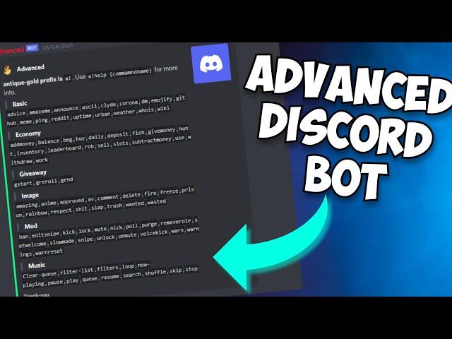 Working with Advanced discord bot | Antique Gold | 50 + commands | Discord bot with all basic needs