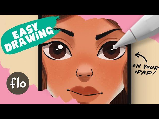 You Can Draw This FACE in PROCREATE - Beginner Tutorial with free Procreate brushes