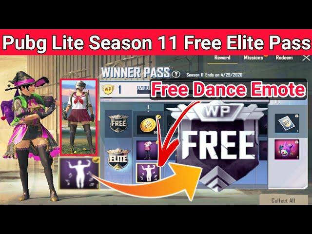 Get Free Season 11 Winner pass in Pubg mobile lite | Free AirDancer Emote, Free Fool Bagpack