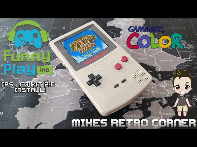 Gameboy colour FUNNYPLAYING PIXEL IPS LCD KIT 2.0 Install