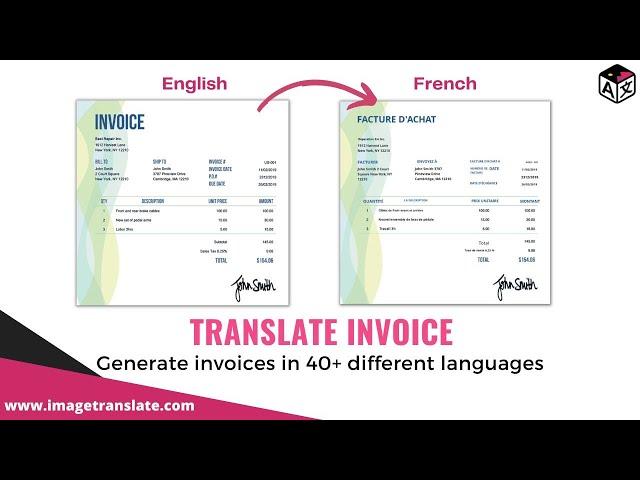 Translate Invoices Instantly | Generate Business Invoice in Different Languages