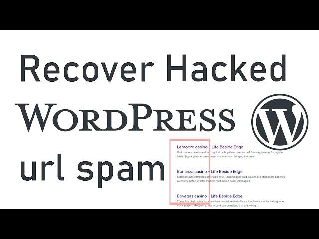 Recover Wordpress hacked by malware URL injection spam