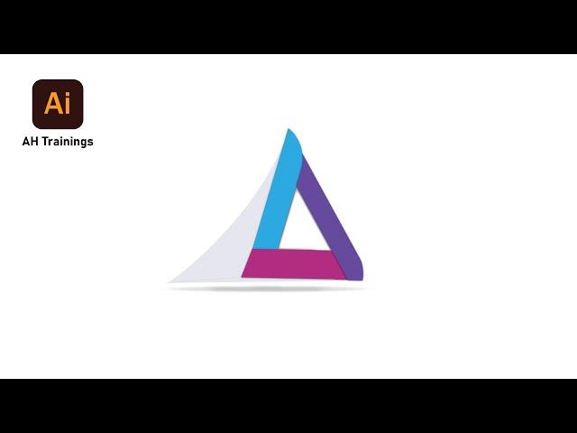 Create Modern logo / How to make Triangle logo in illustrator / How to Create logo / AH trainings