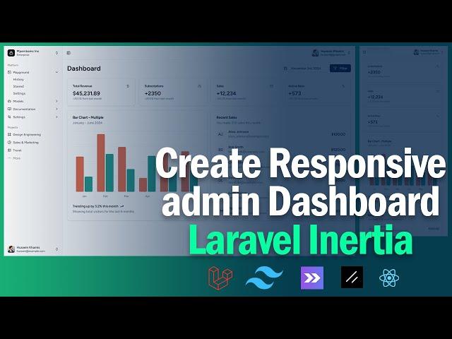 Create Beautiful and Responsive Admin Dashboard - Laravel, Inertia, Shadcn and Tailwind CSS