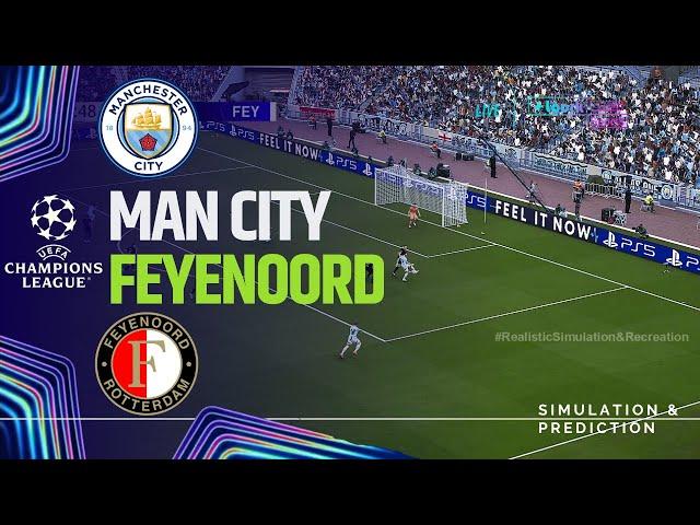 MANCHESTER CITY vs FEYENOORD UEFA Champions League 24/25 eFootball simulation