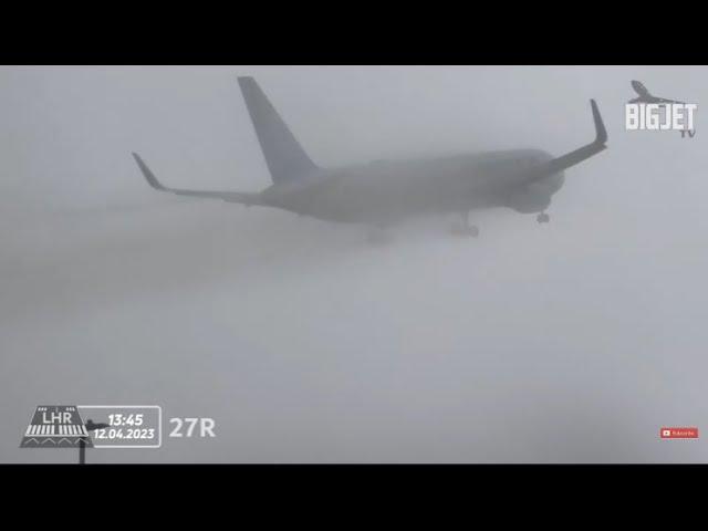 UNITED 767 WIND-SHEAR TOGA AT LONDON HEATHROW - FULL VIDEO 