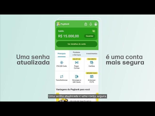 Alteração de senha conta digital PagBank