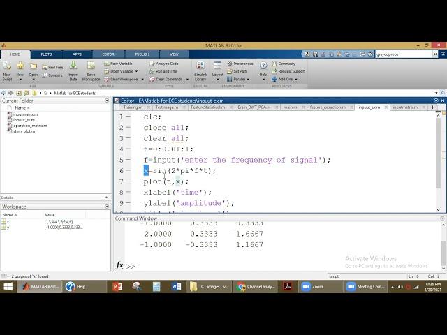 Matlab 11: Assign a value to the variable using input command