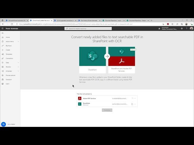 Adobe PDF Services and Microsoft Power Automate