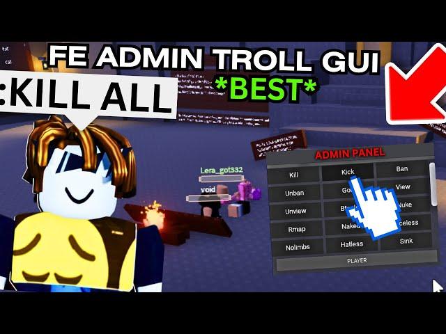 Roblox FE Trolling Admin GUI Script / Hack | KICK ALL, KILL ALL | INSANE Roblox Scripts 2023