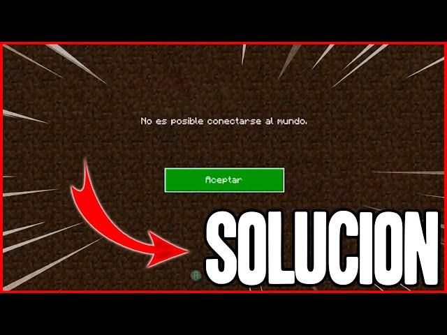 ERROR DE MINECRAFT | NO ES POSIBLE CONECTARSE AL MUNDO | SOLUCIÓN | error no se ha podido conectar