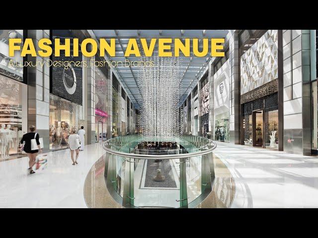 Luxury Brands at Fashion Avenue Dubai Mall [4K] Walking Tour | Dubai, United Arab Emirates