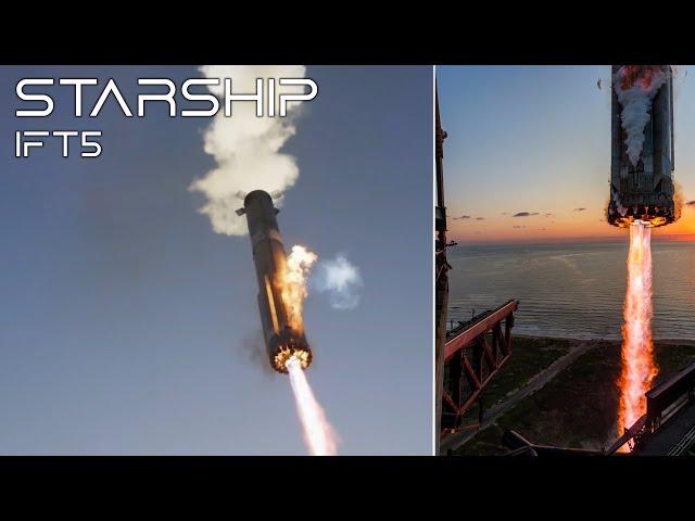 Starship IFT5 Analyse: Starship Booster beim Landeanflug vom Startturm aufgefangen!