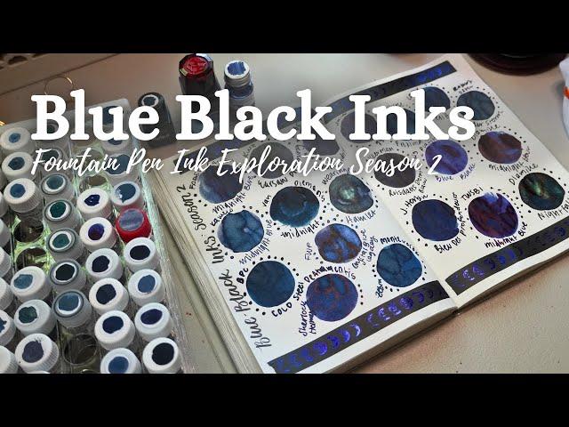  20 Blue Black Fountain Pen Inks  | Season 2 Ink Exploration No. 3