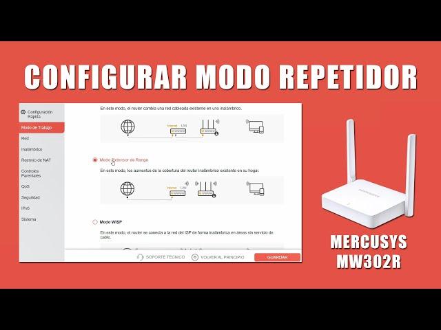 Cómo Configurar Router Mercusys MW302R en Modo Repetidor | Por Cable