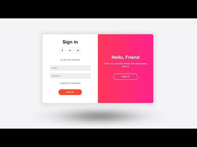 Animated sliding Login and Signup Form | Creative login form with sliding effects using only CSS