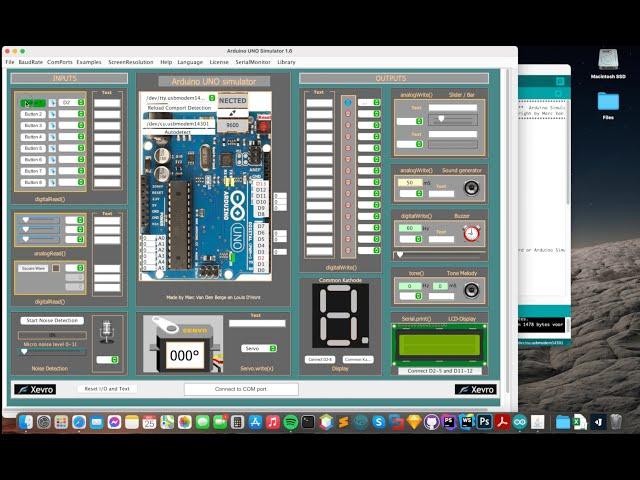 Simulate a button with an LED with the free Arduino Simulator