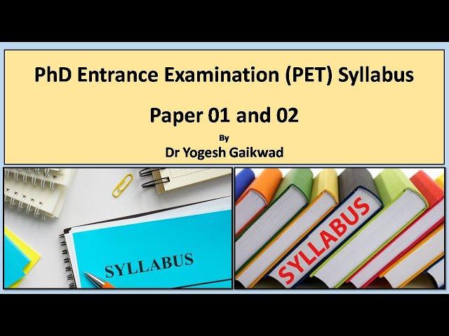 Ph.D. Entrance Syllabus l PhD Admission