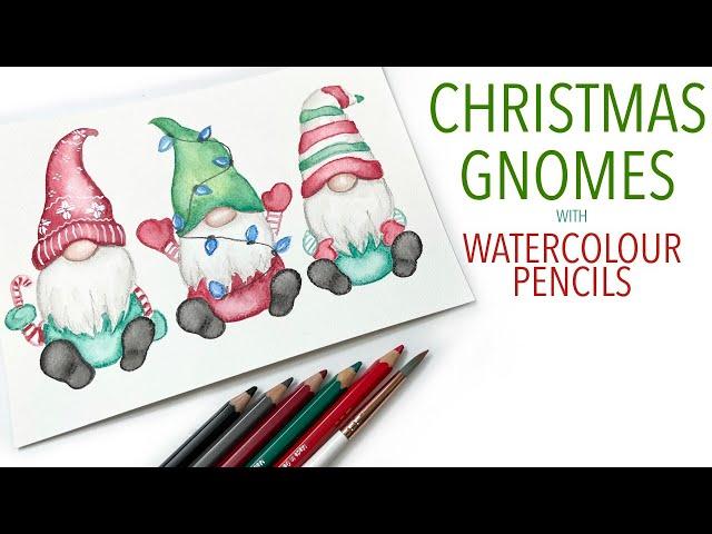 Watercolour Pencil Christmas Gnomes!