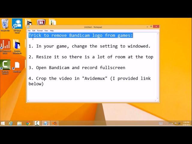 How to Hide Bandicam Logo/Watermark In Your Recording!