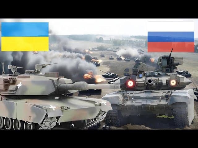 10 Minutes Ago! Ukraine's Abrams M1 tank engages in fierce Battle with Russian T-90SM main tank