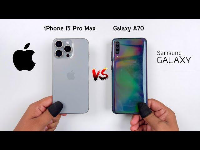 iPhone 15 Pro Max vs Samsung Galaxy A70 | Speed Test