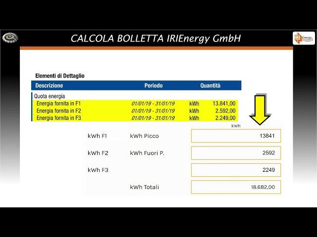 CALCOLA BOLLETTA (tedesco) - Berechnen Sie die Rechnung (v.211a)