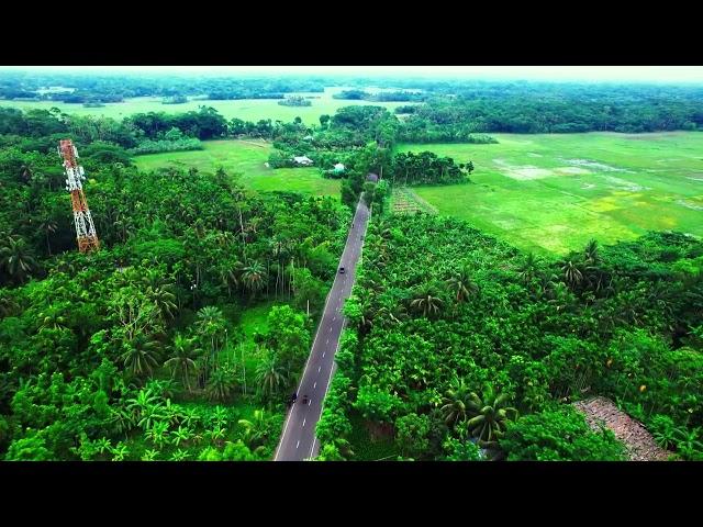 4K Cinematic Drone view village Highway l Free  Drone Video l Free stock footage l Copyright free