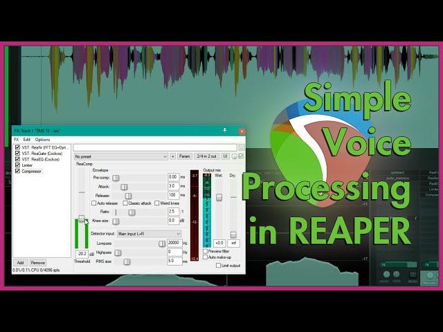 Dialog FX Chain with stock plugins in REAPER DAW