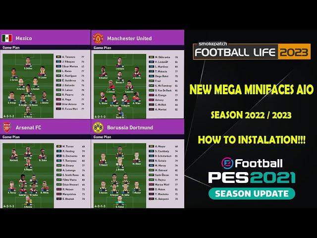 NEW MEGA MINIFACES AIO SEASON 2022 / 2023 || HOW TO INSTAL MINIFACES || PES 2021 & FOOTBALL LIFE 23