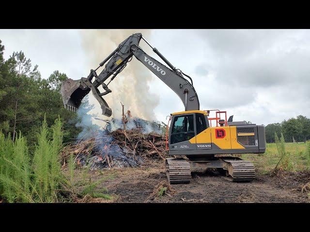 Burning Brush Piles And Taking Rail Road Ties To Arena Project