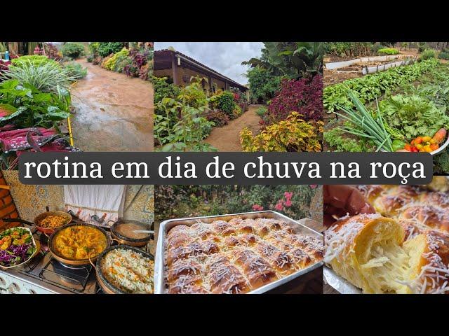 Chuvinha caindo | comida afetiva  | pão quentinho | vida na roça que amo