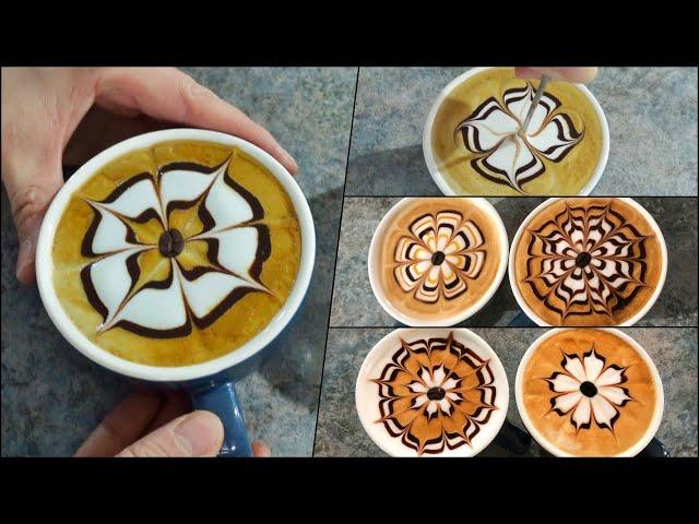 12 Easy Flower latte art designs